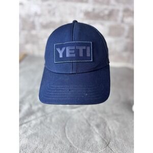 Yeti Hat Cap Snap Back Navy Blue Mesh Trucker Patch Logo Mens Outdoor Gear